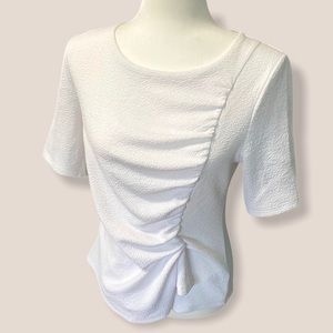 Deletta Anthropologie Ruched Ripple-Front Top